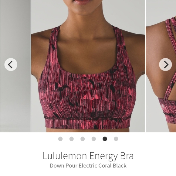 Lululemon Energy BraDown Pour Electric Coral Black size 4 - Picture 1 of 4